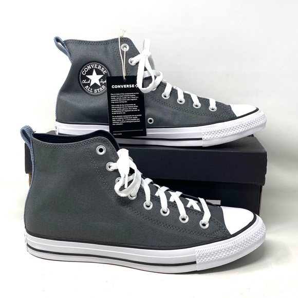 Converse Chuck Taylor High Gray Canvas Shoes Casual Men's Size Sneakers A02781F - Picture 8 of 10